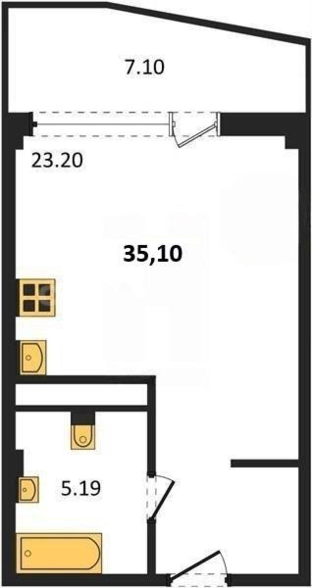 Купить студию за 15 340 000 рублей на Летчиков улица, д.10