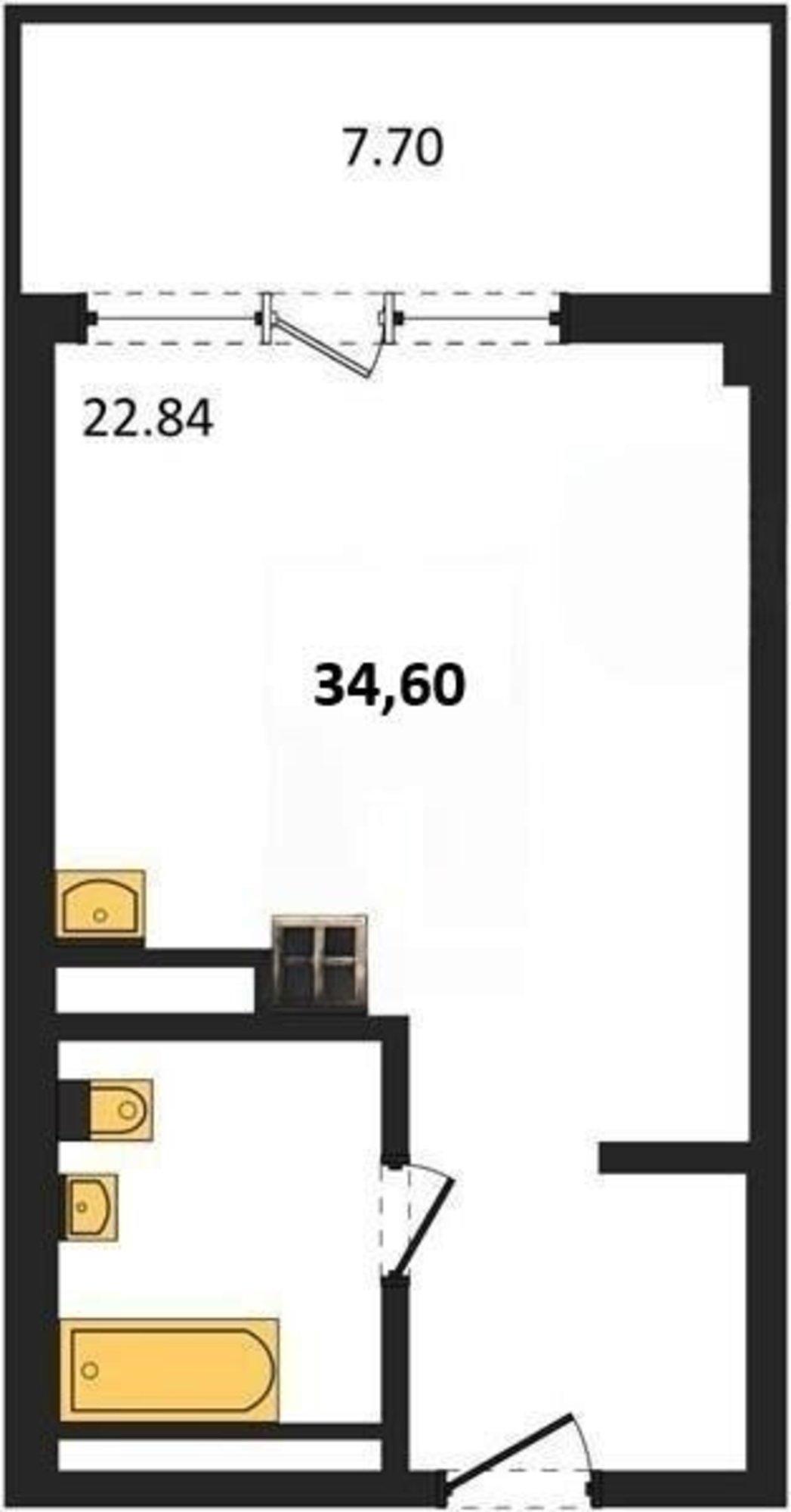 Купить студию за 10 970 000 рублей на Летчиков улица, д.10