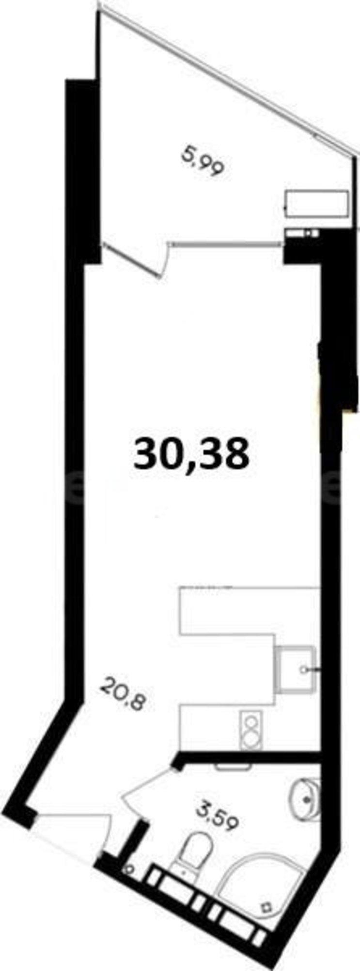 Купить студию за 8 506 400 рублей на шоссе Качинское, д.31Д