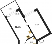 1-комн, 30.38 кв м, этаж 4/4 шоссе Качинское, д.31Д