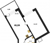 1-комн, 46.84 кв м, этаж 4/4 шоссе Качинское, д.31Д