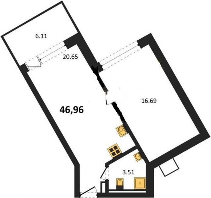 1-комн квартира в новом доме шоссе Качинское, д.31Д
