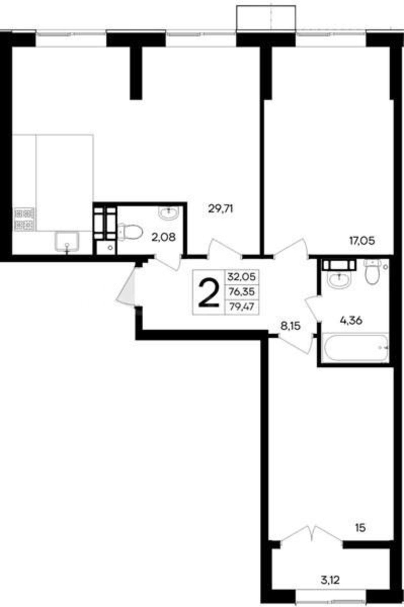 Купить квартиру за 15 099 300 рублей на Мате Залки улица, д.86