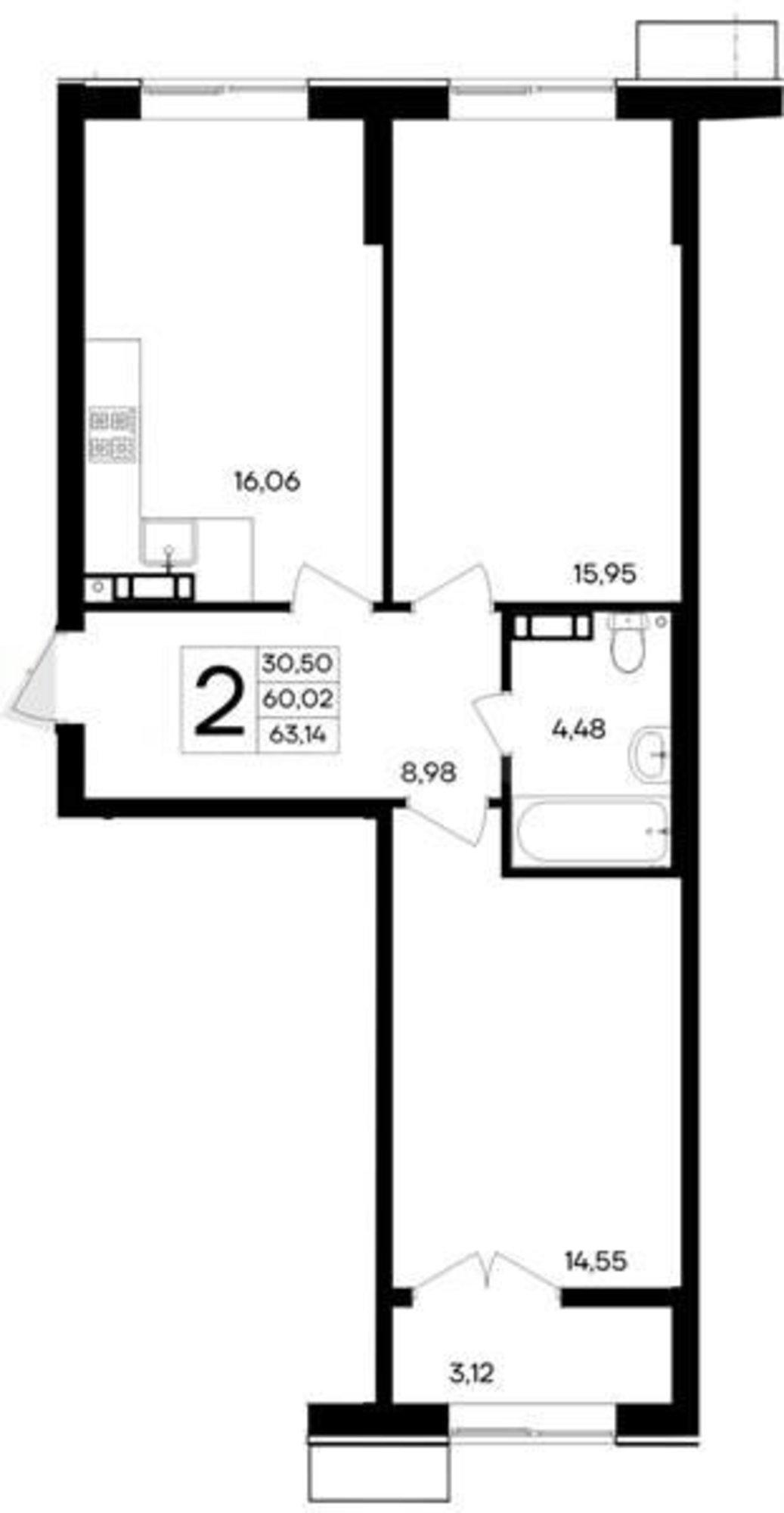 Купить квартиру за 13 259 400 рублей на Мате Залки улица, д.86