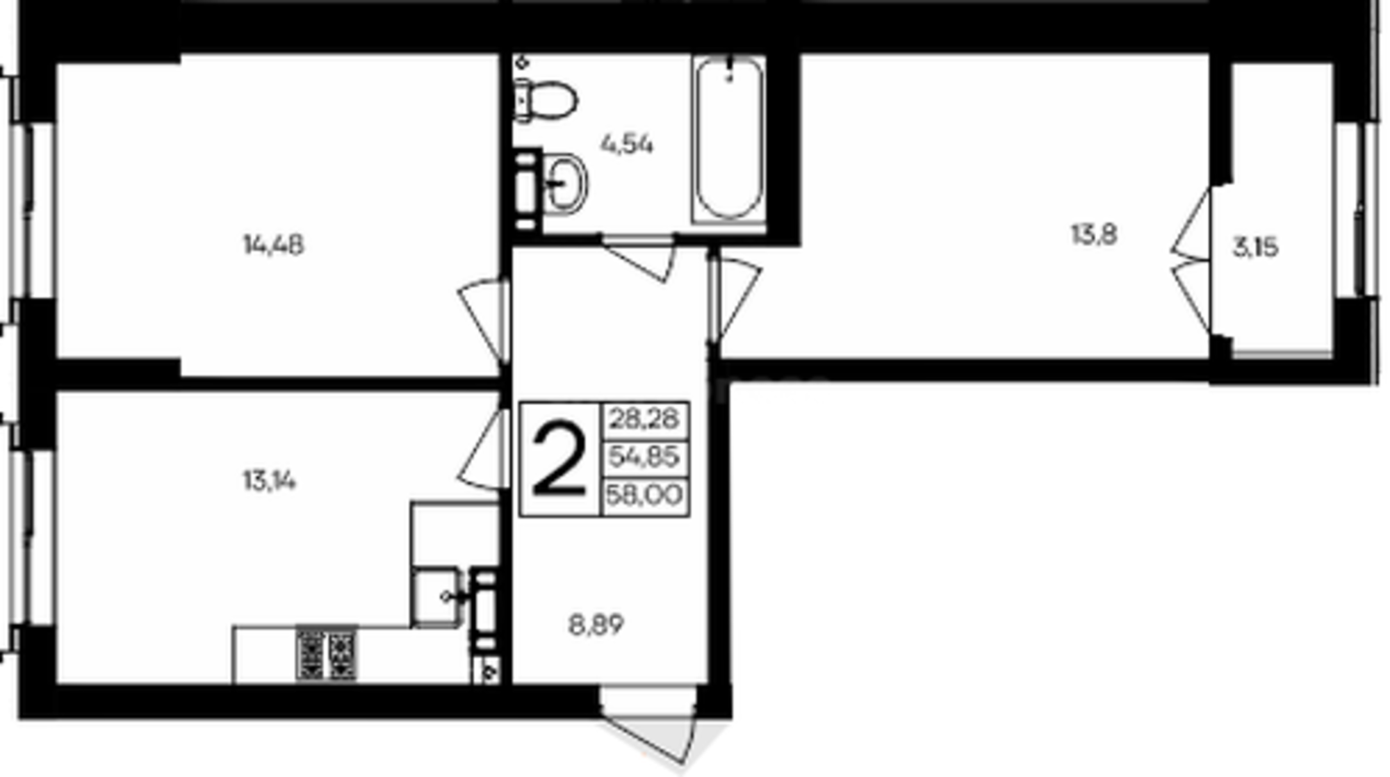 Купить квартиру за 12 180 000 рублей на Мате Залки улица, д.86