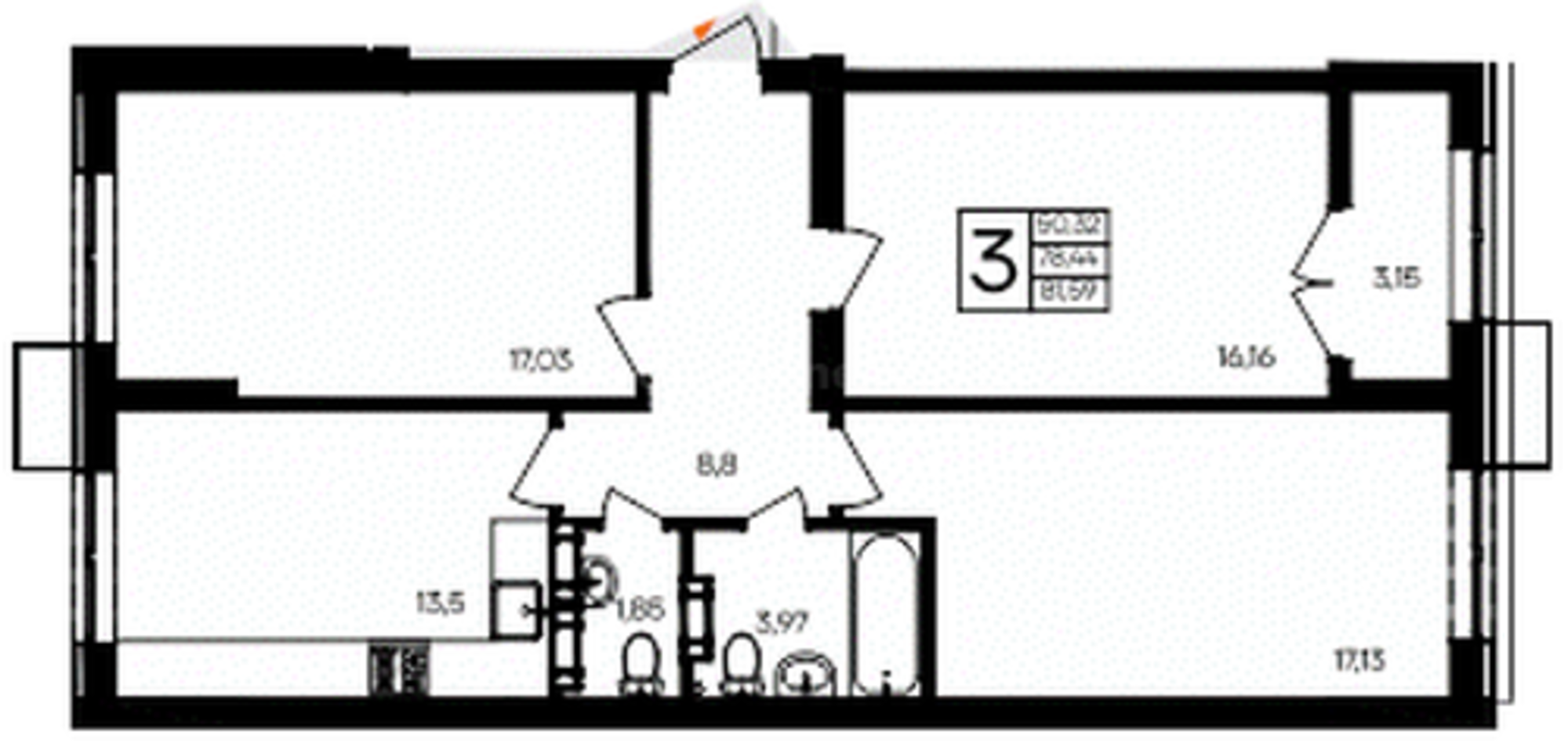 Купить квартиру за 15 502 100 рублей на Мате Залки улица, д.86