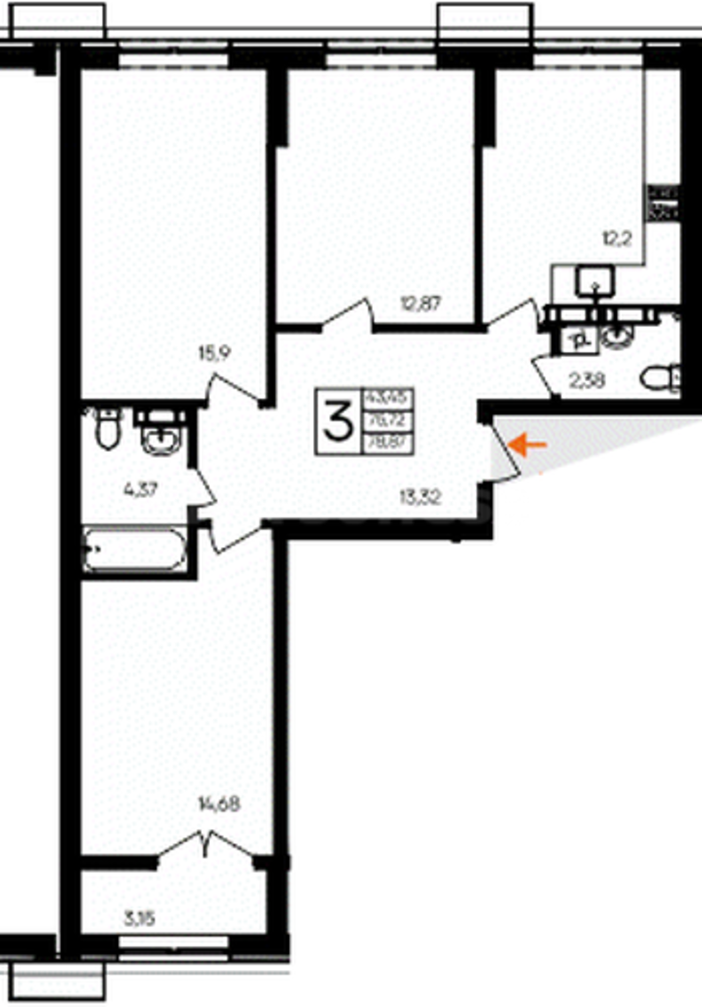 Купить квартиру за 14 985 300 рублей на Мате Залки улица, д.86