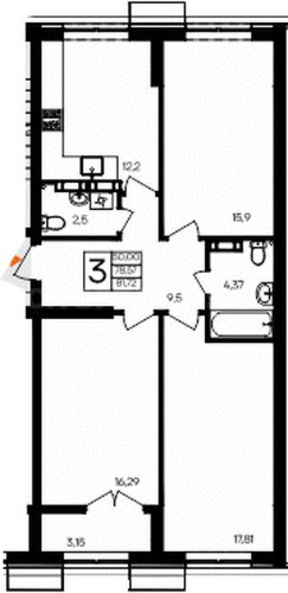 Купить квартиру за 15 526 800 рублей на Мате Залки улица, д.86