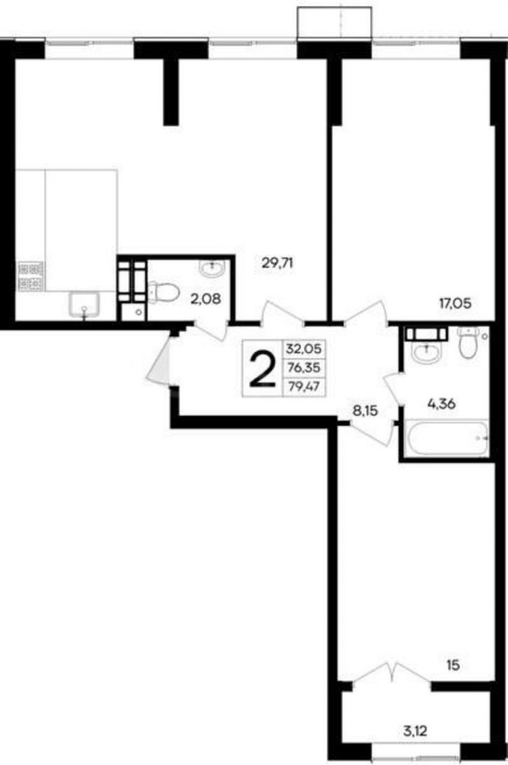 2-комн квартира в новом доме Мате Залки улица, д.86