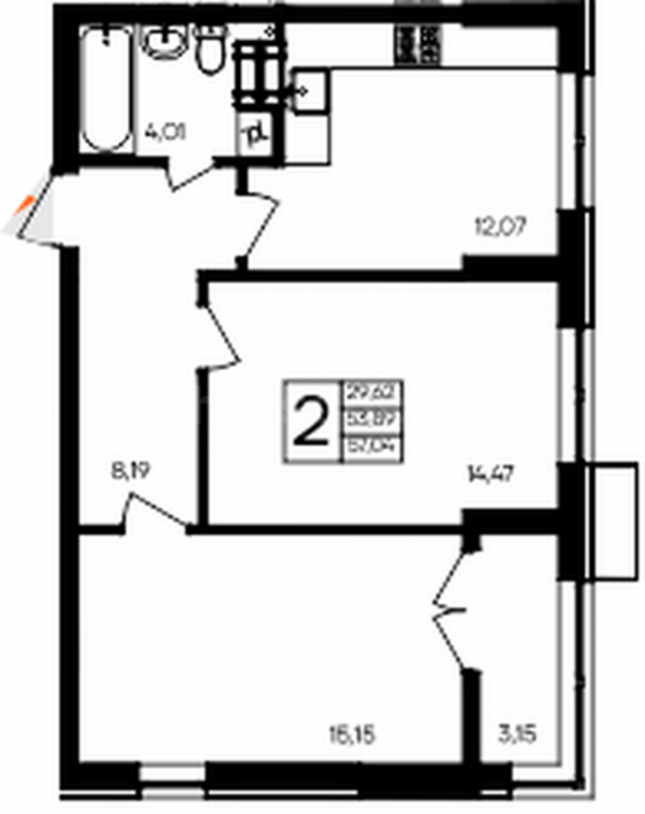 2-комн квартира в новом доме Мате Залки улица, д.86