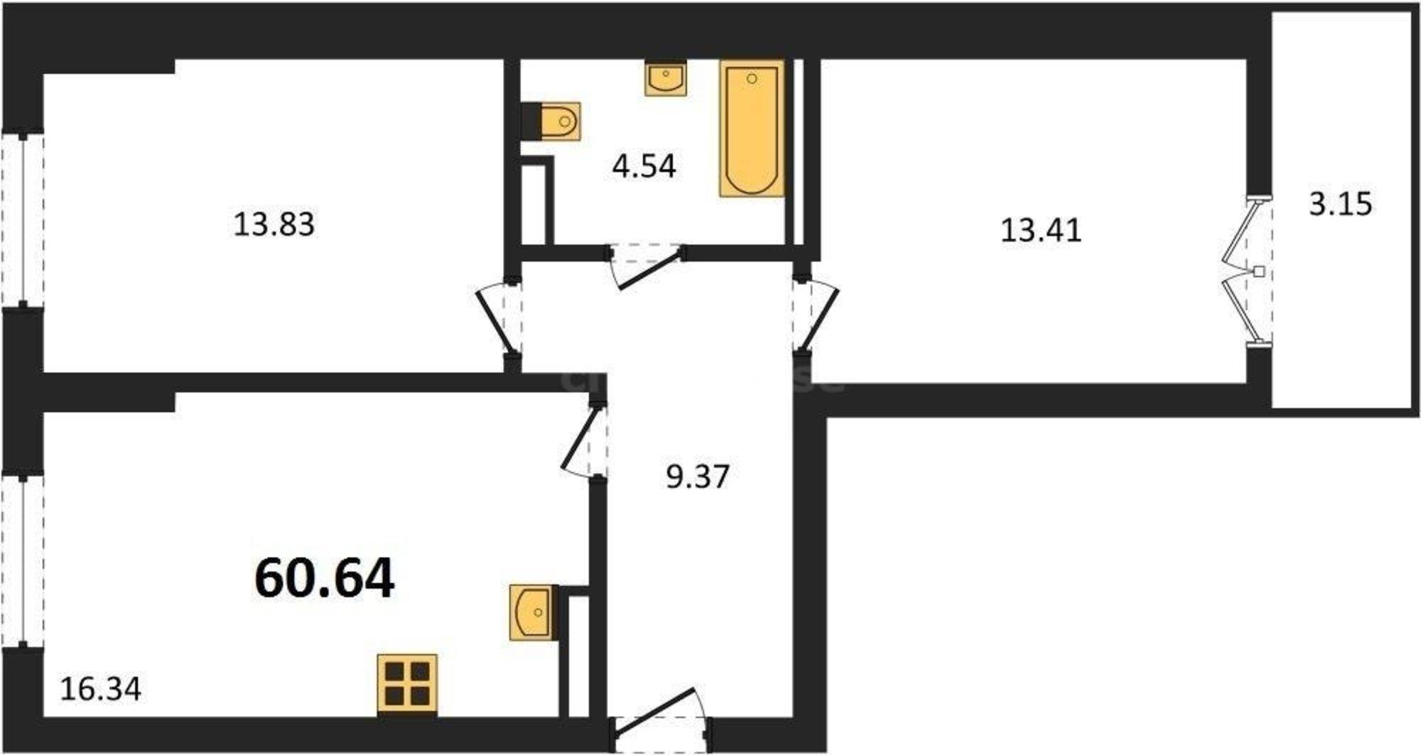 Купить квартиру за 12 734 400 рублей на Мате Залки улица, д.86