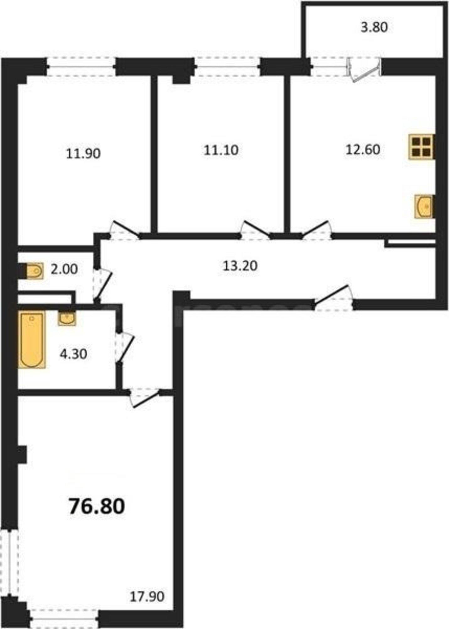 Купить квартиру за 15 360 000 рублей на Токарева улица, д.18Д/1