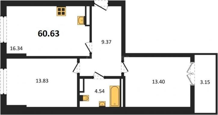 2-комн квартира в новом доме Мате Залки улица, д.86