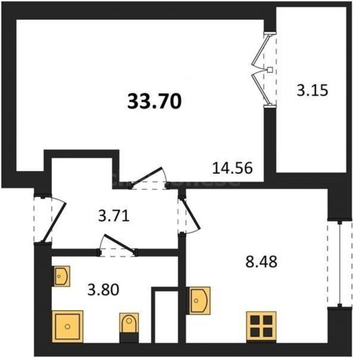 1-комн квартира в новом доме Мате Залки улица, д.86