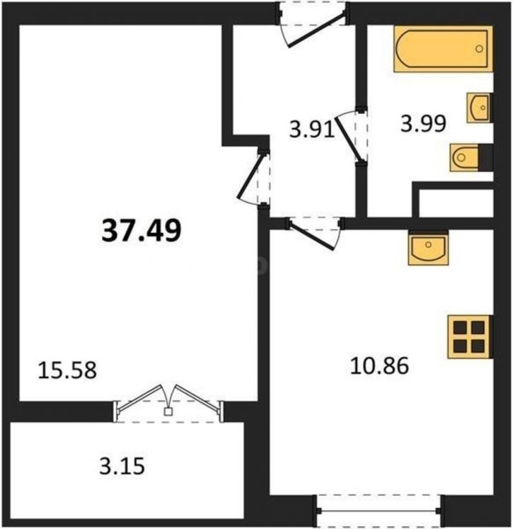 1-комн квартира в новом доме Мате Залки улица, д.86