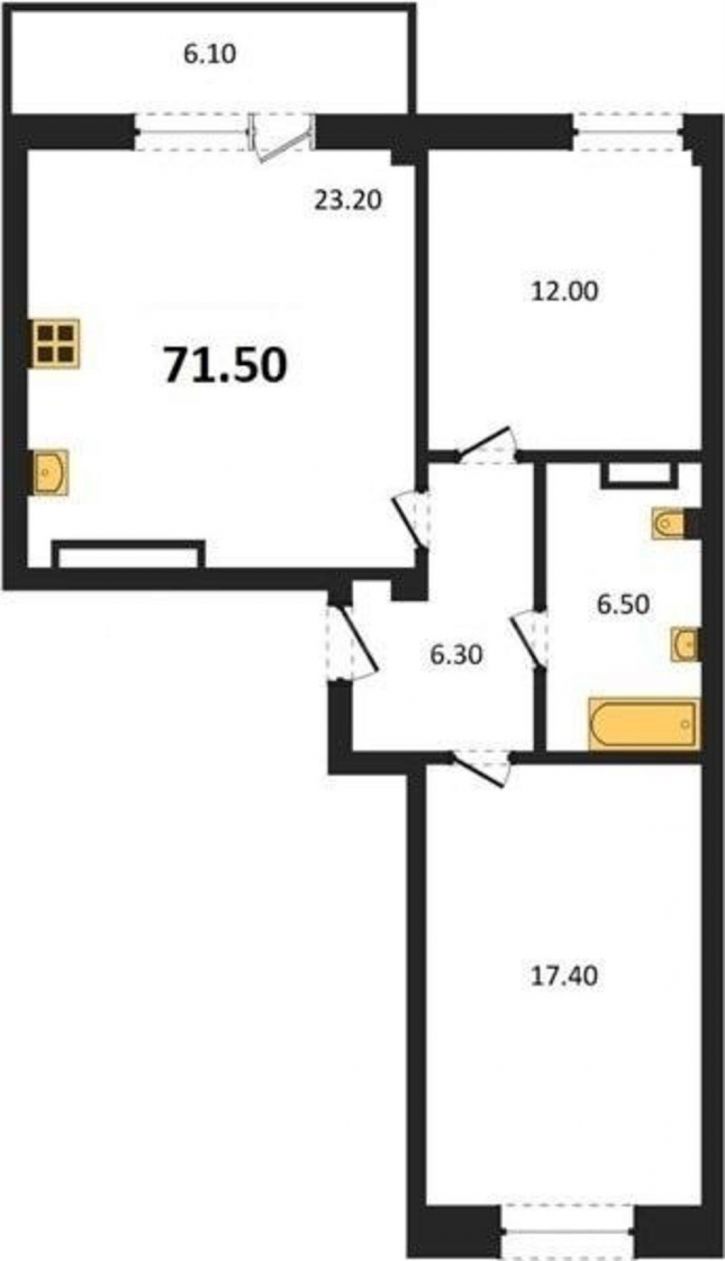 2-комн квартира в новом доме Токарева улица, д.18Д/4