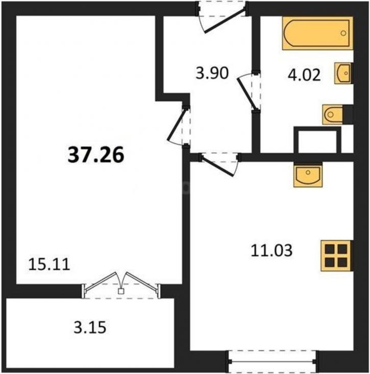 1-комн квартира в новом доме Мате Залки улица, д.86