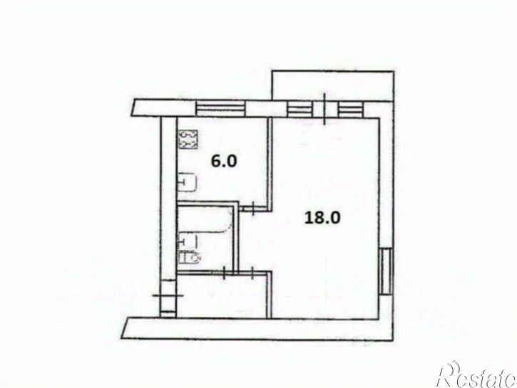 1-комн квартира ул Дмитрия Ульянова, 18,  д. 18