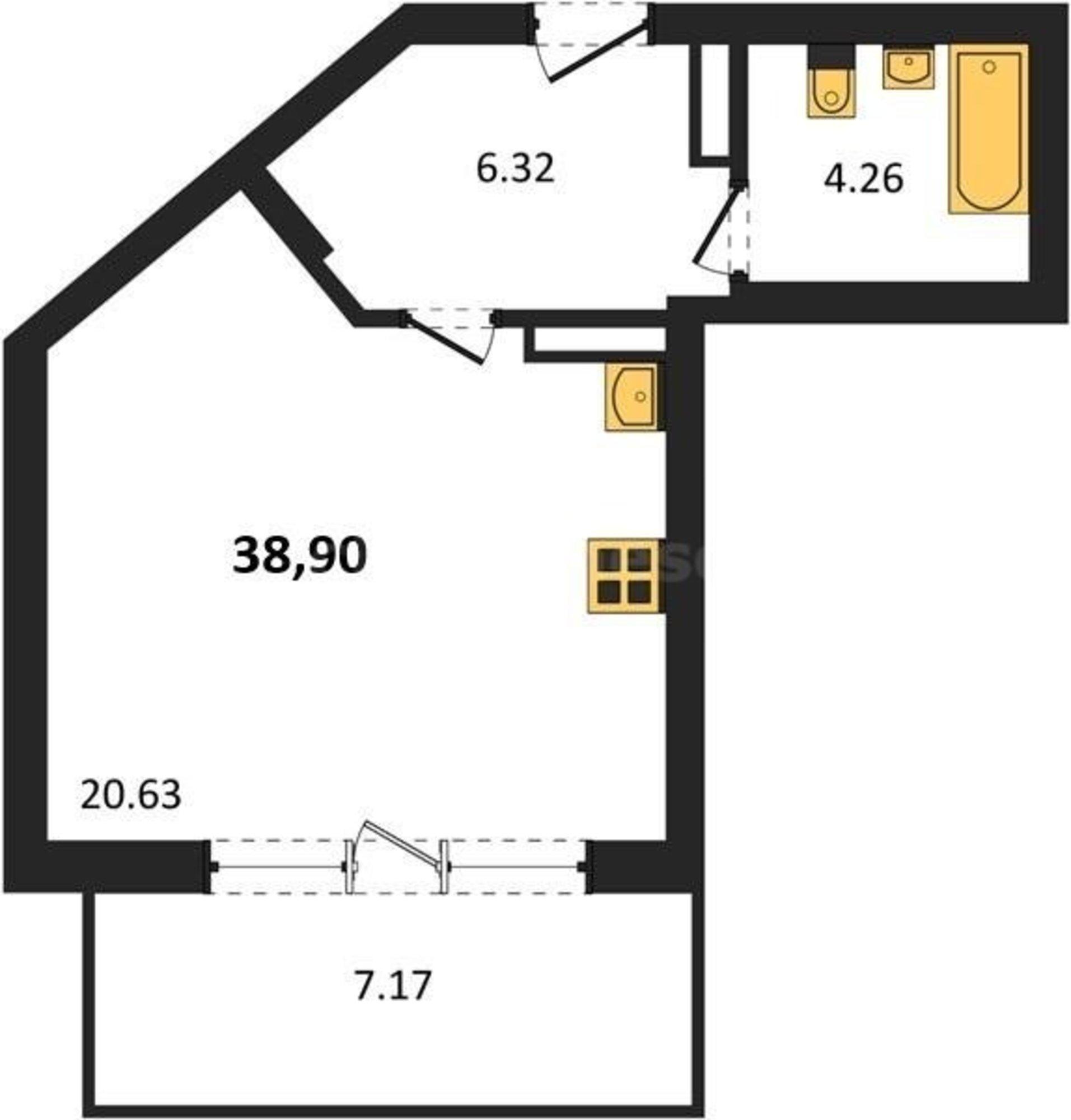 Купить студию за 12 300 000 рублей на Летчиков улица, д.10