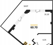 -комн, 60.7 кв м, этаж 2/5 Летчиков улица, д.10