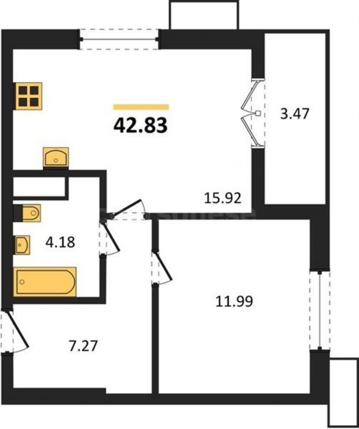 1-комн квартира в новом доме Мате Залки улица, д.86