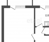 1-комн, 41кв м, этаж 3/5 улица Челнокова, 12/2