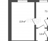 1-комн, 25кв м, этаж 1/3 Оборонная улица, 8