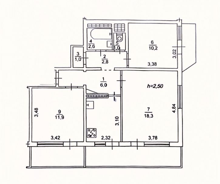 3-комн квартира Павла Корчагина улица, д.6