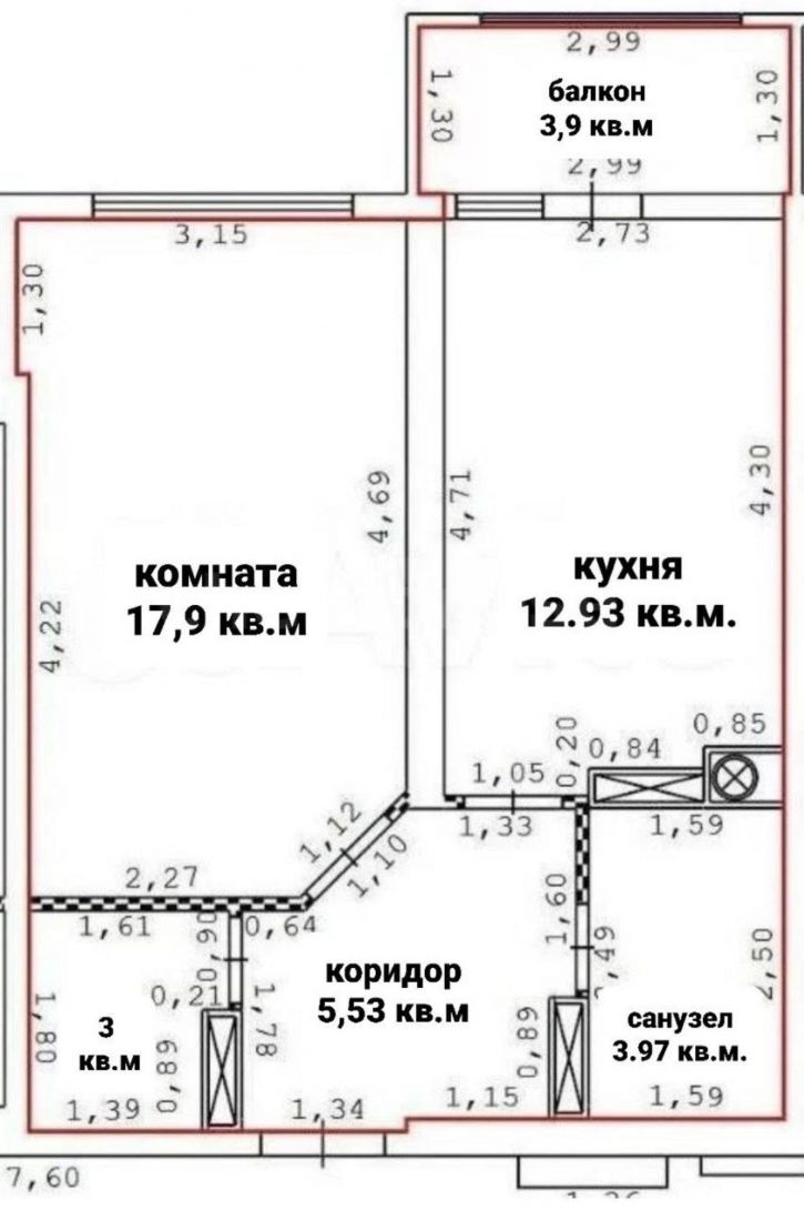 1-комн квартира Античный проспект, д.5/1