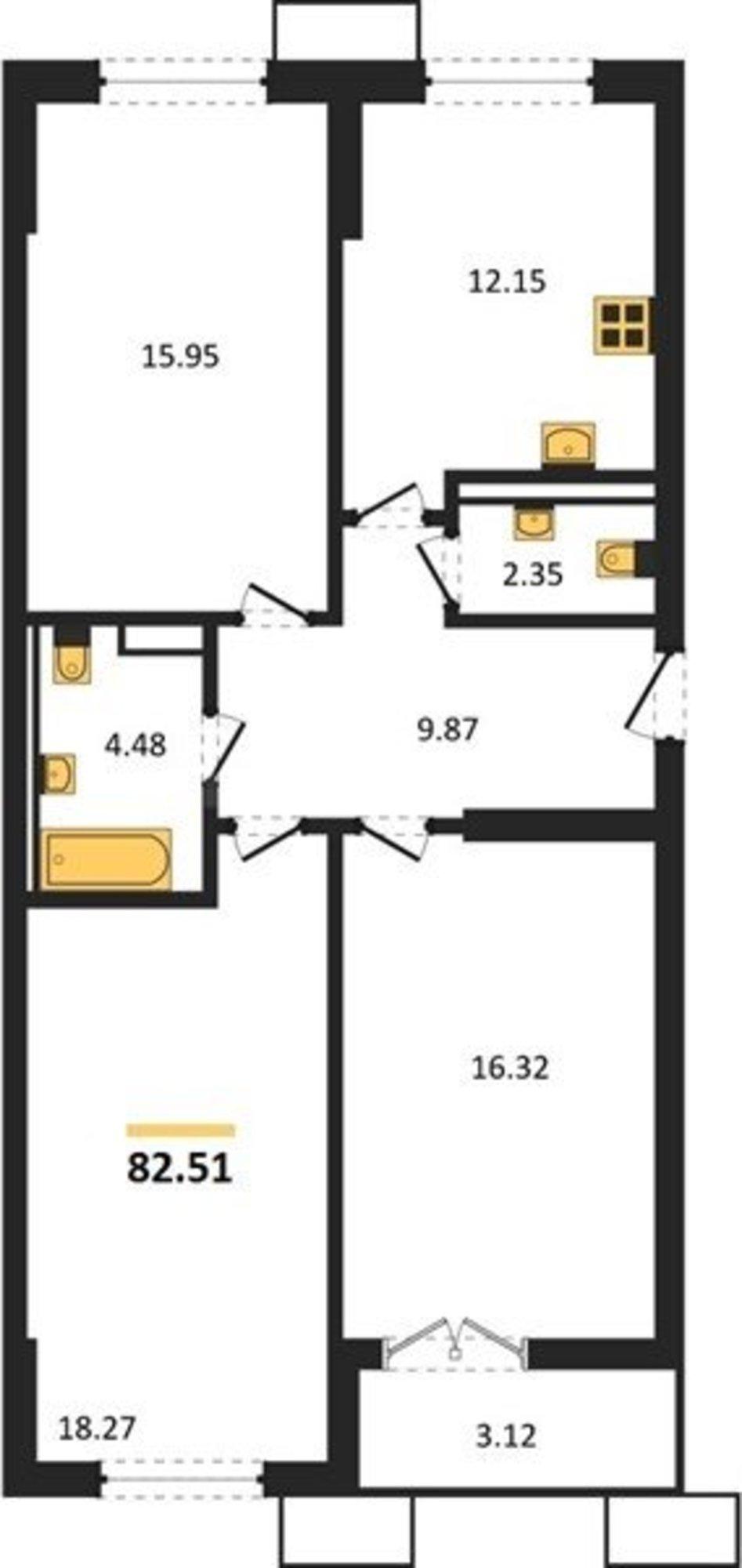 Купить квартиру за 15 676 900 рублей на Мате Залки улица, д.86