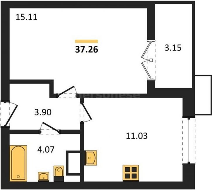 1-комн квартира в новом доме Мате Залки улица, д.86
