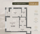 1-комн, 54 кв м, этаж 9/17 Севастополь, Парковая улица, 14к4