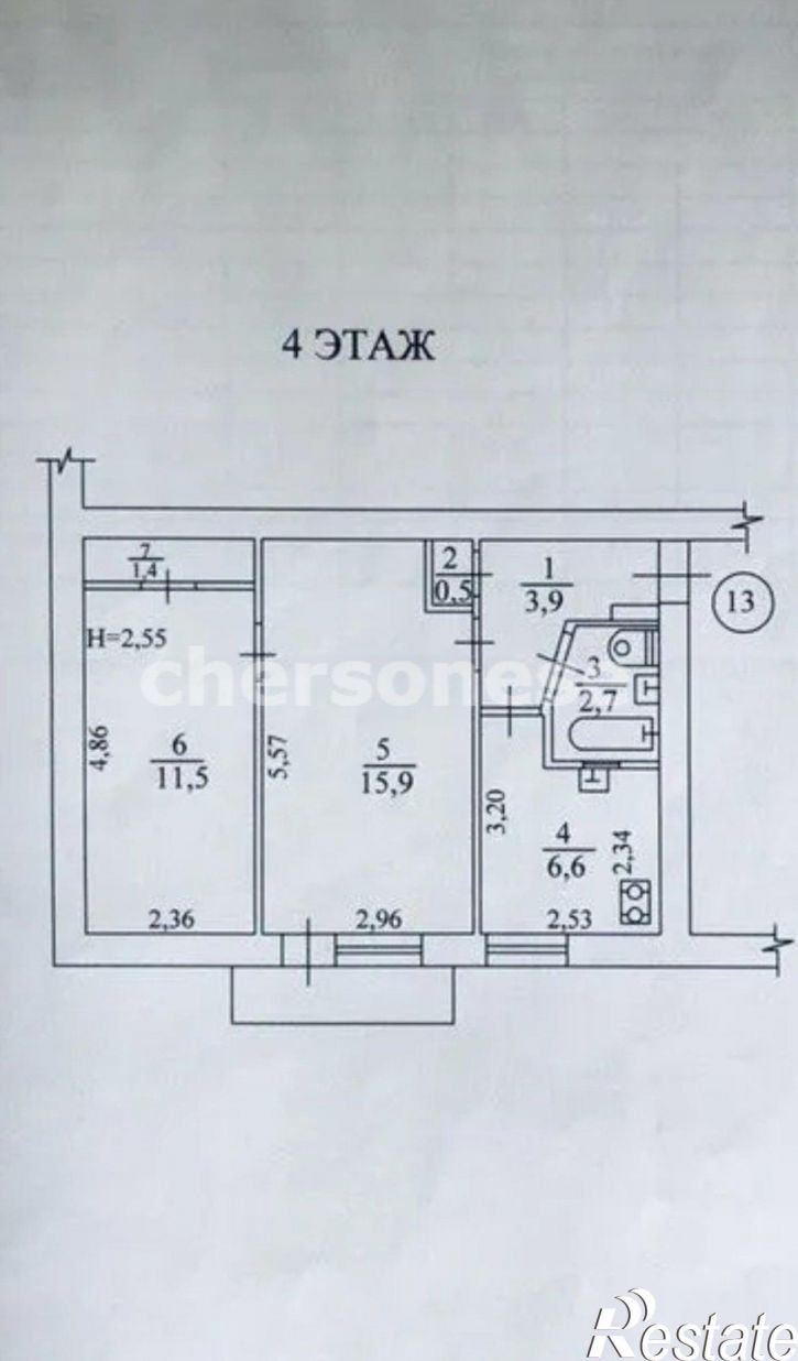 2-комн квартира Каширская улица, д.1Б