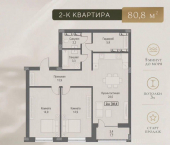 2-комн, 80 кв м, этаж 10/17 Севастополь, Парковая улица, 14к4