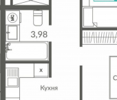 2-комн, 48 кв м, этаж 11/12 Севастополь, ЖК Видный