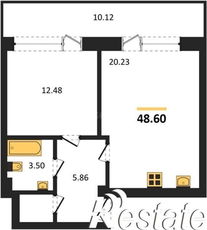 1-комн квартира улица Парковая, д.15