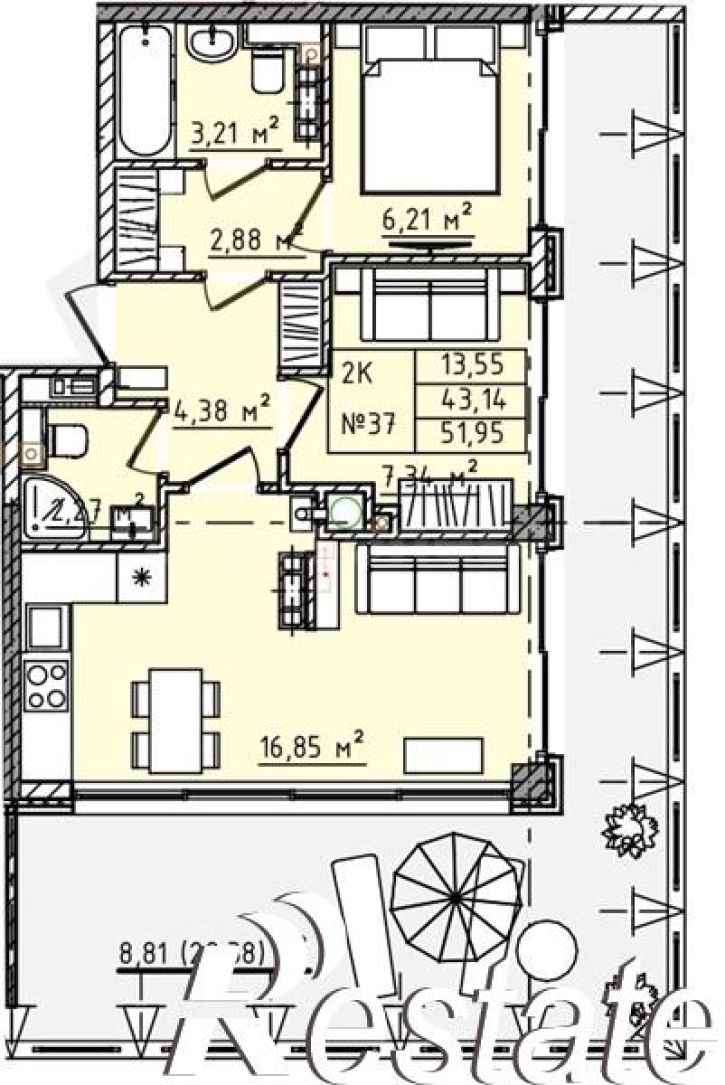 2-комн квартира улица Челнокова, д.17к