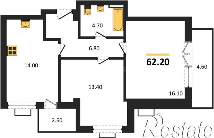 2-комн квартира улица Маячная, д.1Г