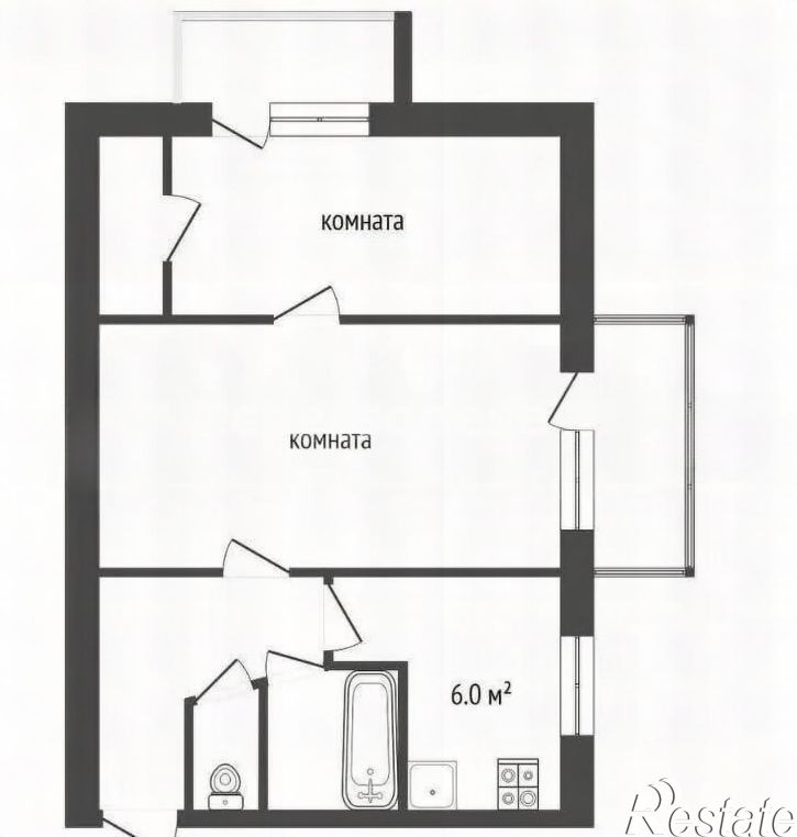 2-комн квартира проспект Генерала Острякова, д.80